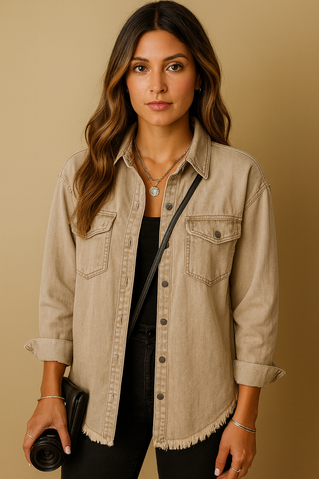 Denim Shirt Jacket for Women