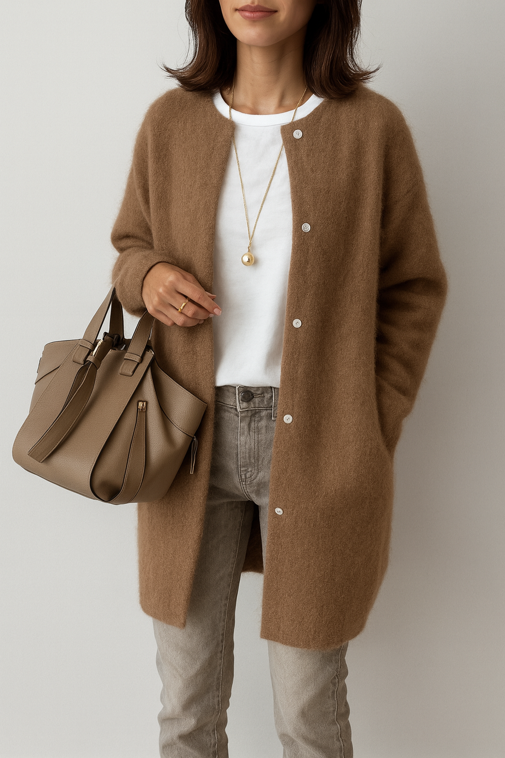 Fuzzy Knit Cardigan for Women